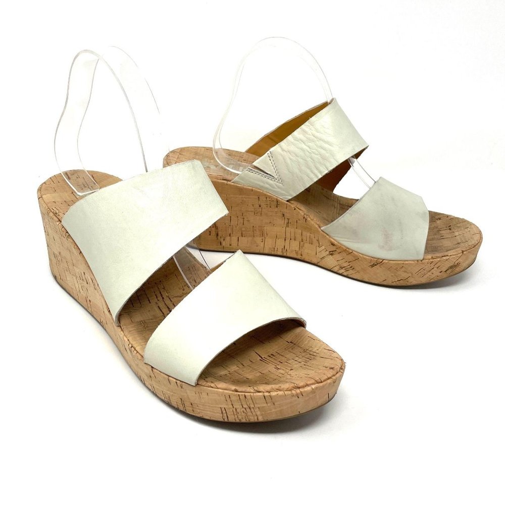 Korks Deltona Cork Ivory Slip On Wedge Slides 11